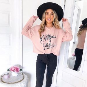 Kittenish Pink Cropper Sweater